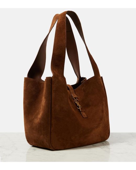 Saint Laurent Brown Le 5 A 7 Bea Suede Tote Bag