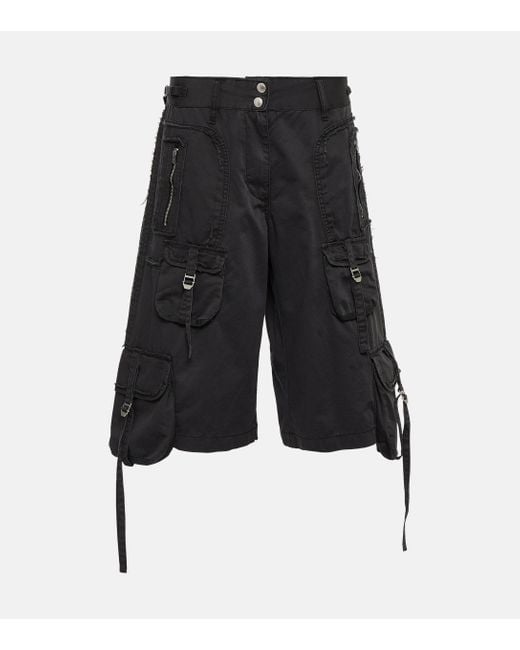 Acne Black Ralanta Cotton Cargo Shorts