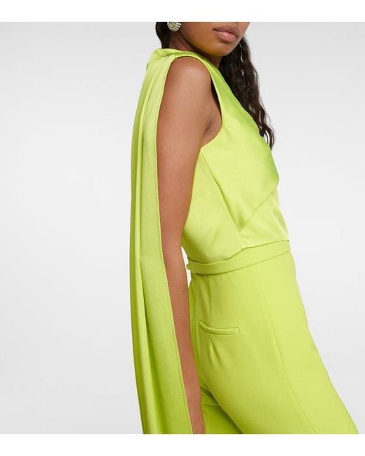 Safiyaa Green Cara Crepe Jumpsuit
