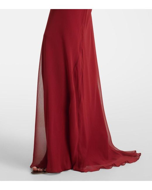 The Sei Red Sheer Silk Chiffon Gown