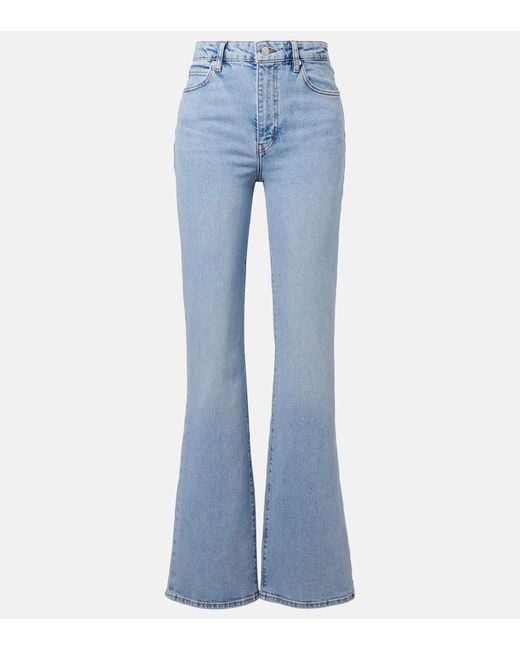 FRAME Blue Arrow High-Rise Bootcut Jeans