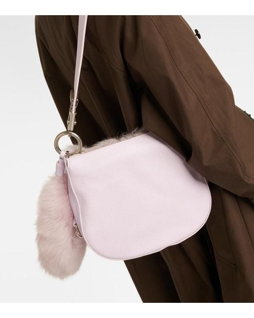 Burberry Purple Knight Small Leather Crossbody Bag