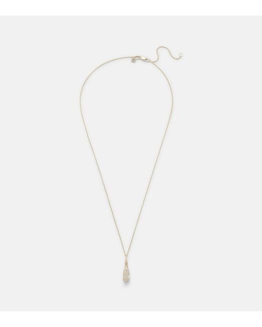 Sydney Evan White Champagne Bottle 14Kt Pendant Necklace With Diamonds