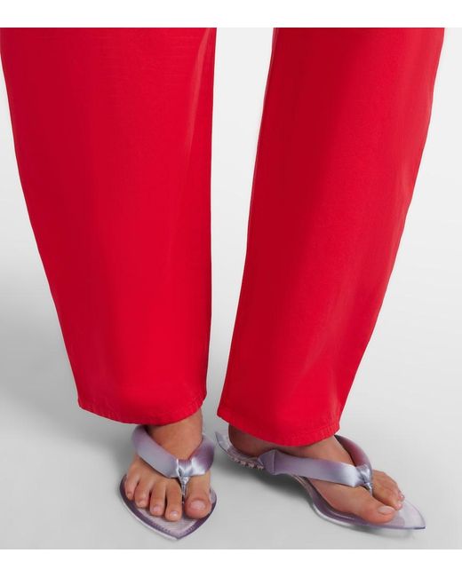 Alaïa Red Barrel-Leg Jeans