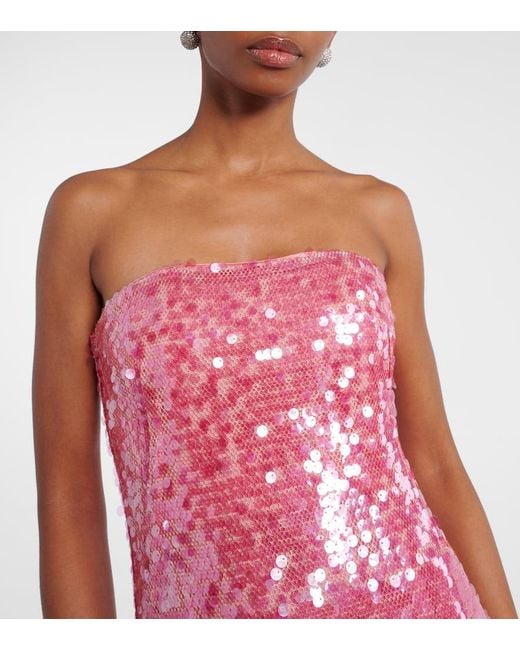 Jonathan Simkhai Pink Robe Leilani Mit Pailletten
