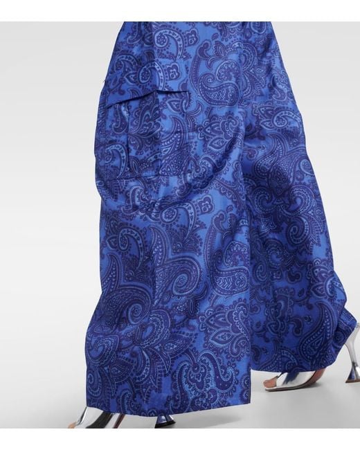 Zimmermann Blue Silk Cargo Pants