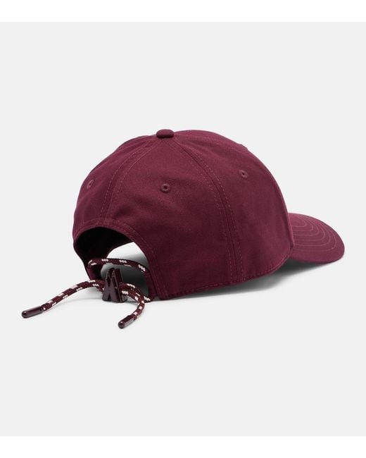 Moncler Red Logo Cotton Canvas Baseball Cap
