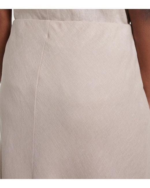 Brunello Cucinelli Natural Linen Midi Skirt