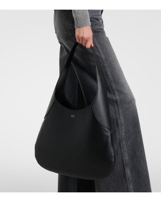 Khaite Black Joan Large Leather Shoulder Bag