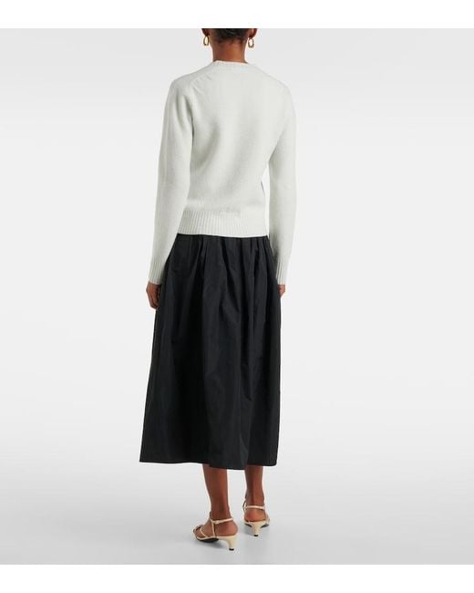 Jil Sander White Wool Sweater