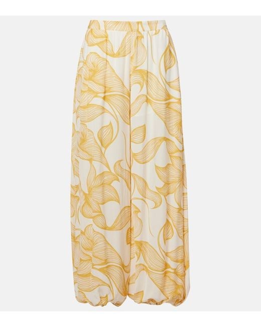 Adriana Degreas Metallic Printed Balloon Pants