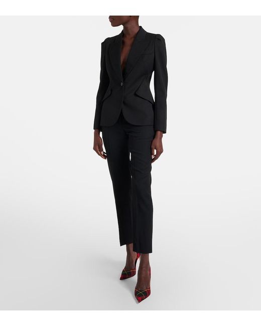 McQueen Black Single-Breasted Wool Jacket