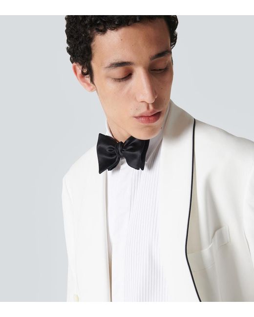 Brunello Cucinelli Black Silk And Cotton Satin Bow Tie for men