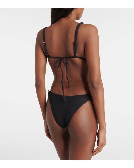 SAME Black Embellished Triangle Bikini Top