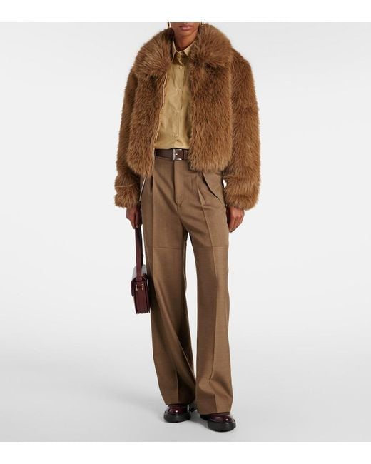 Frankie Shop Brown Hope Faux Fur Jacket