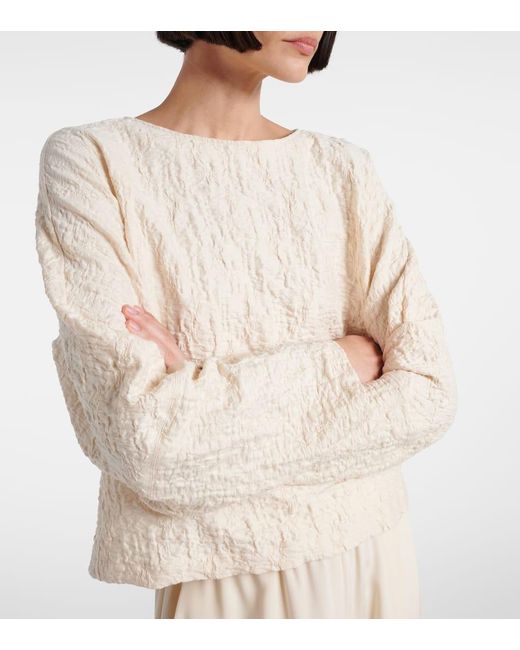Top Pepaia De Jersey En Mezcla De Algodon Max Mara de color Natural