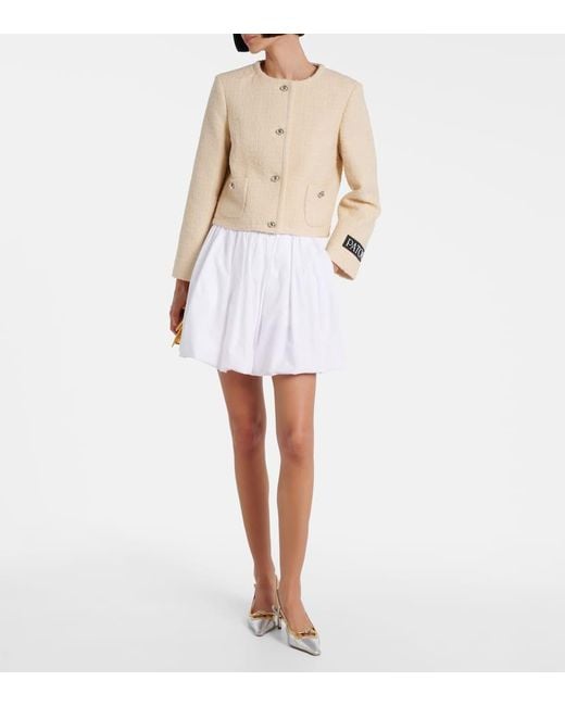 Patou White Cotton Poplin Miniskirt