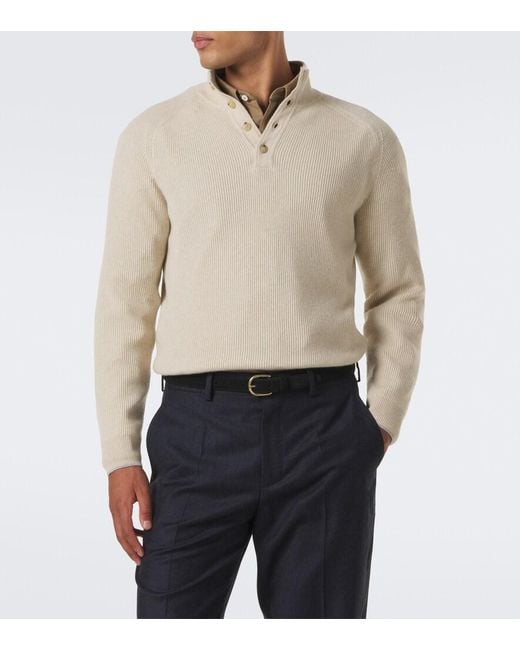 Fedeli Natural Cashmere Turtleneck Sweater for men