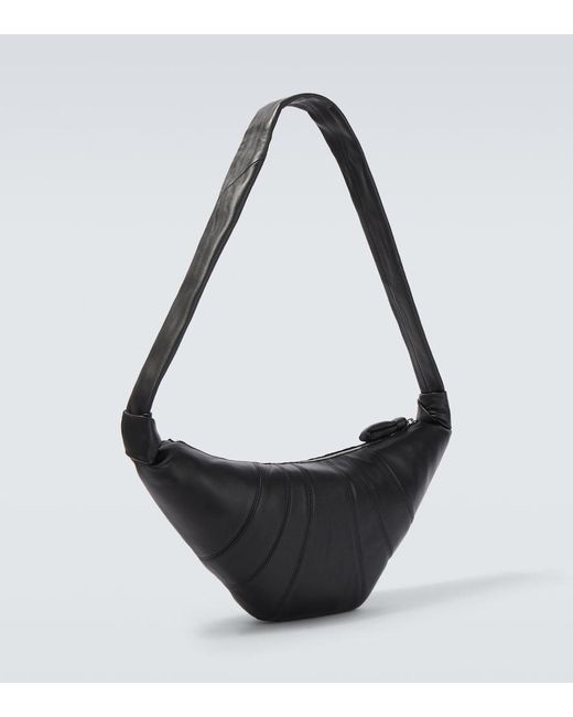 Lemaire Black Croissant Medium Leather Shoulder Bag for men