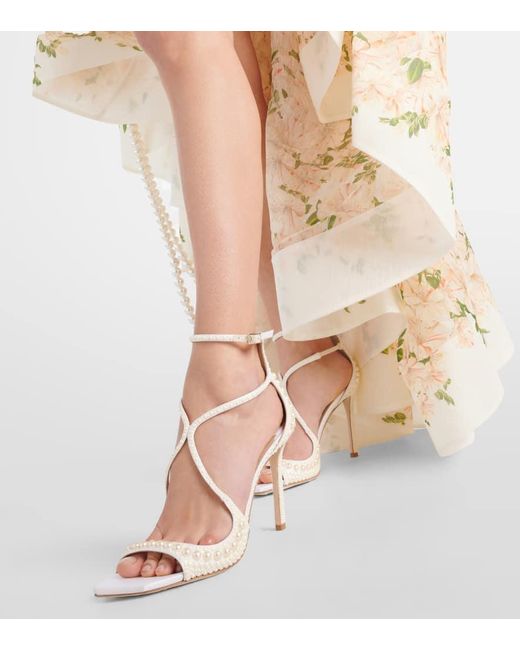 Jimmy Choo Metallic Bridal Azia Embellished Leather Sandals