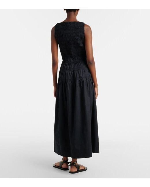 Doen Black Midikleid Melie Aus Baumwollpopeline