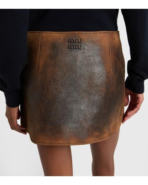 Miu Miu Brown Suede Miniskirt