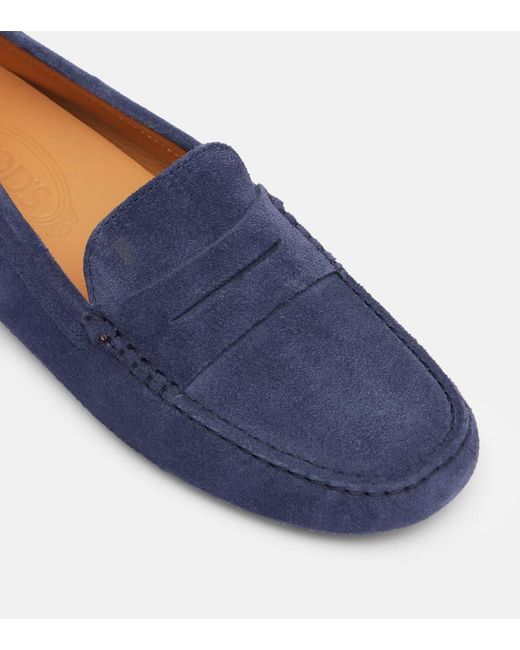 Tod's Blue Gommino Suede Driving Shoes