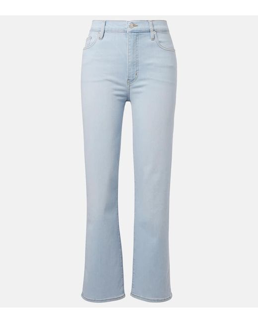 FRAME Blue Le Sleek High-Rise Straight Jeans