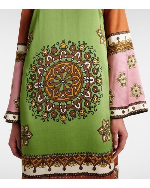 ALÉMAIS Green Contina Silk Maxi Dress