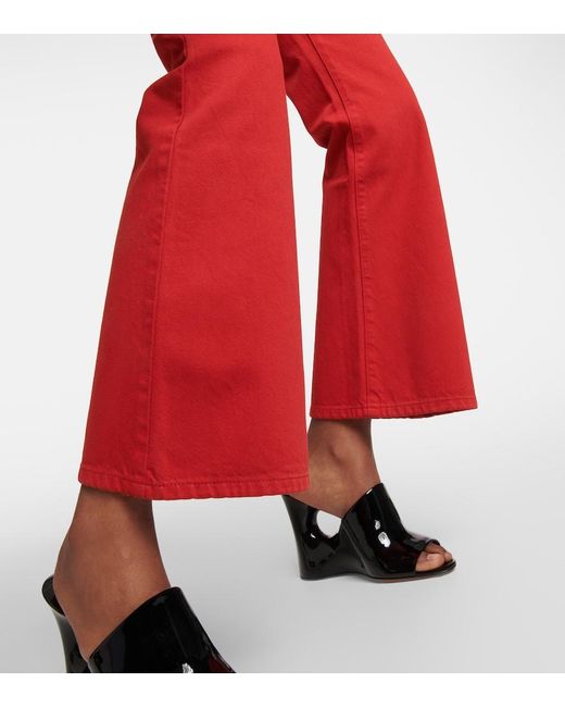 Alaïa Red Alaia High-rise Bootcut Jeans