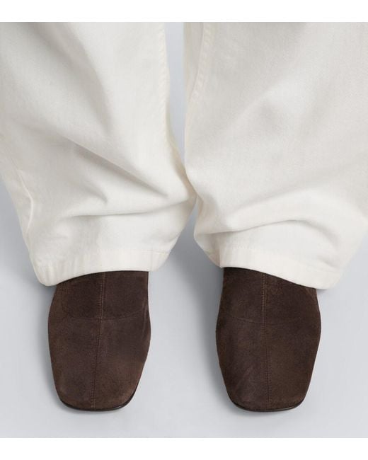 The Row Brown Cindy Suede Ankle Boots