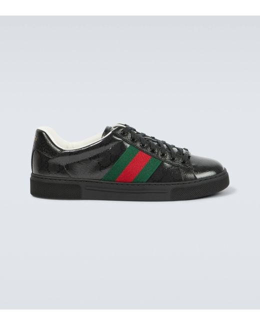 Gucci Green Ace GG Crystal Canvas Sneakers for men