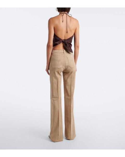 Stouls Natural Lizzy Suede Bootcut Pants