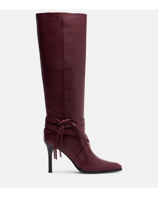 Isabel Marant Red Analui 90 Leather Knee-High Boots