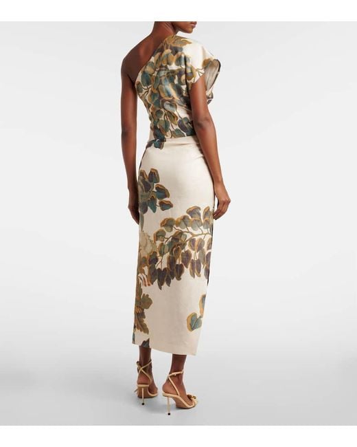 Crop Top Asimetrico Belletto De Lino Sir de color Metallic