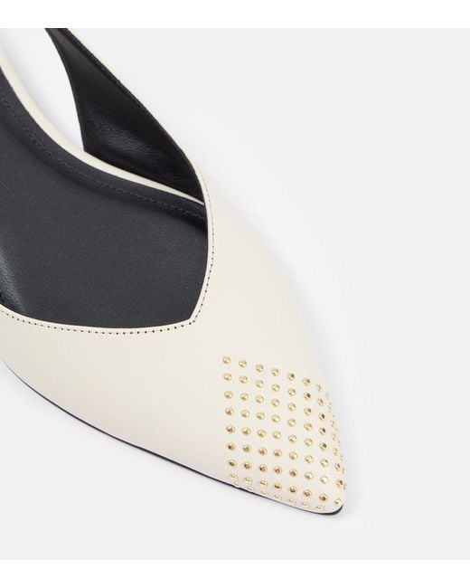 Isabel Marant Black Branee Studded Leather Slingback Flats