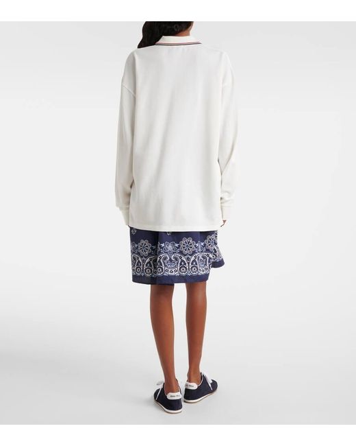 Miu Miu White Polopullover Aus Baumwolle