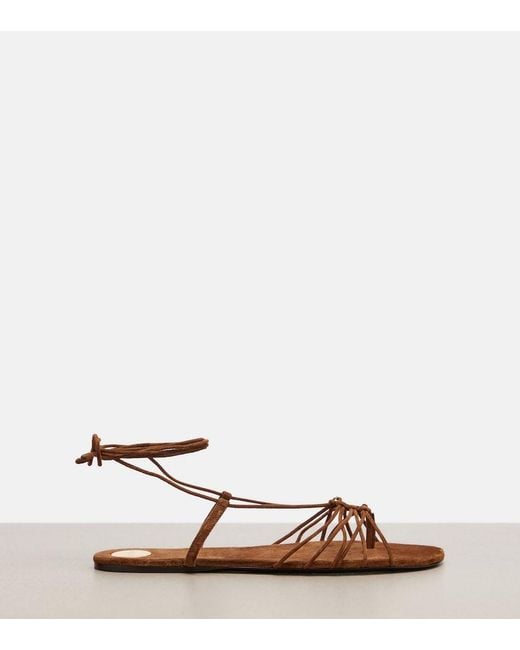 Saint Laurent Brown Babylone Suede Sandals