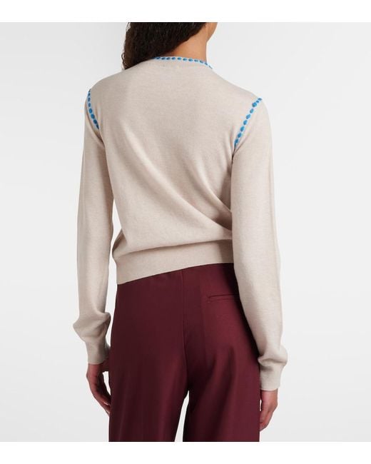 Loewe Blue Scarf-Detail Wool Sweater