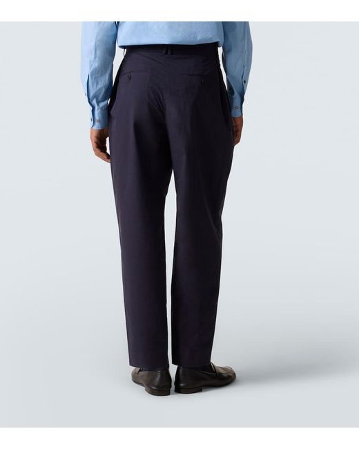 The Row Blue Dyon Pleated Cotton Tapered Pants for men