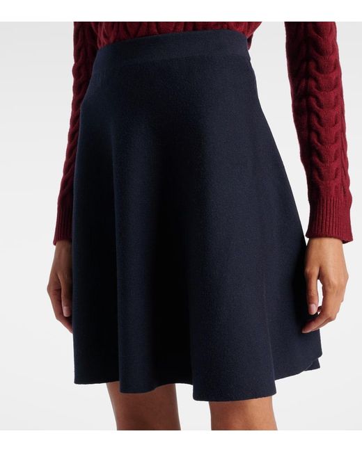 Max Mara Blue Ubalda Virgin Wool Miniskirt