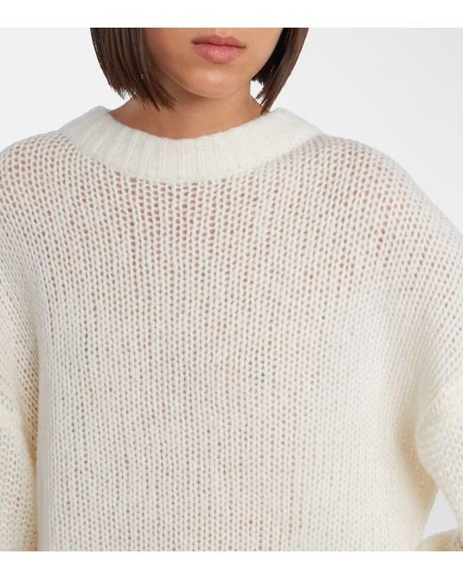 Lisa Yang White Runi Open-Knit Cashmere And Silk Sweater