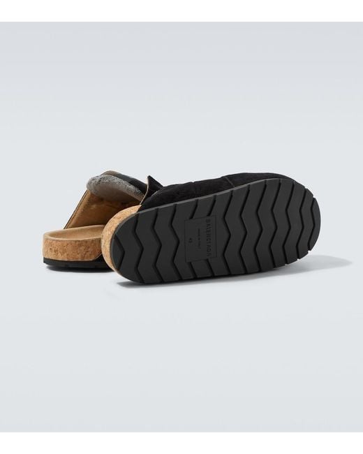 Balenciaga Black Dumbo Suede Slides for men