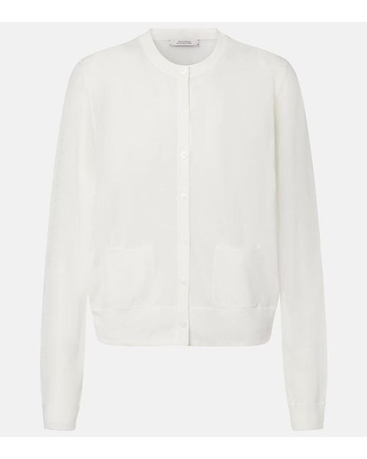 Dorothee Schumacher White Summer Semi-Sheer Cotton-Blend Cardigan