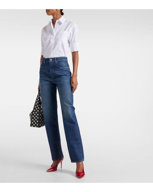 Jean Droit A Taille Basse Sportmax en coloris Blue