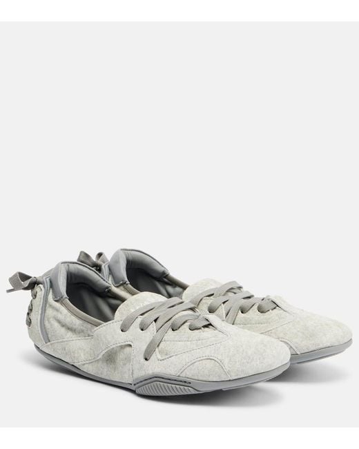 Acne White Suede Ballet Flats