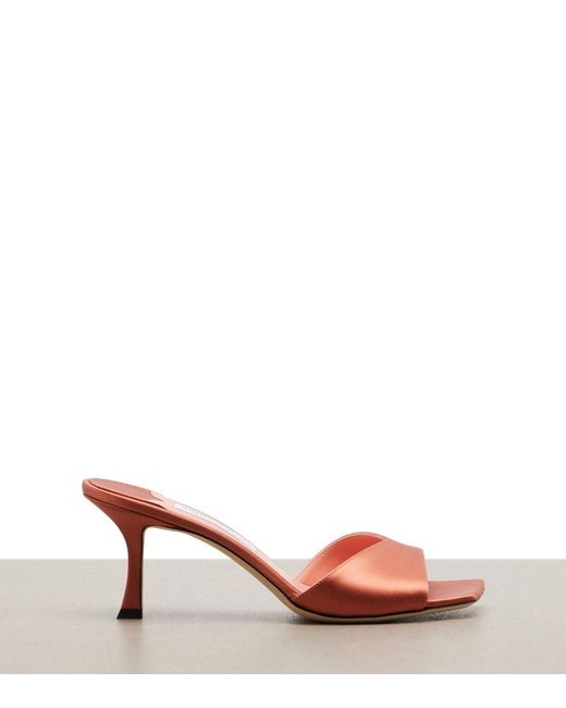 Jimmy Choo Pink Skye Satin Mules