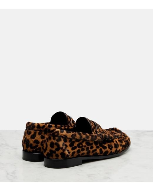 Saint Laurent Brown Le Loafer Calf Hair Penny Loafers