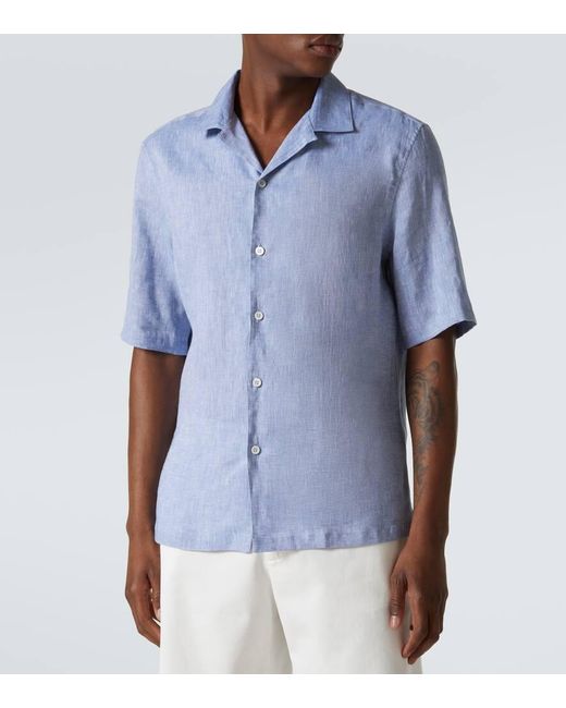 Camicia di Brunello Cucinelli in Blue da Uomo