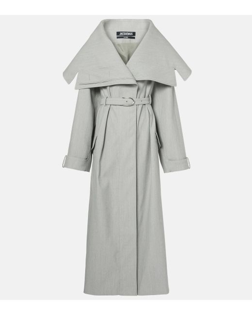 Jacquemus Gray Le Trench Caruso Oversized Trench Coat